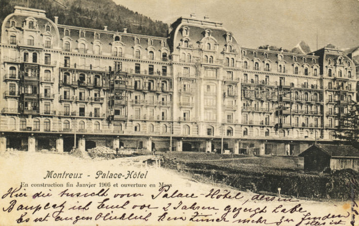 Montreux-Palace Hôtel - En construction fin janvier 1906