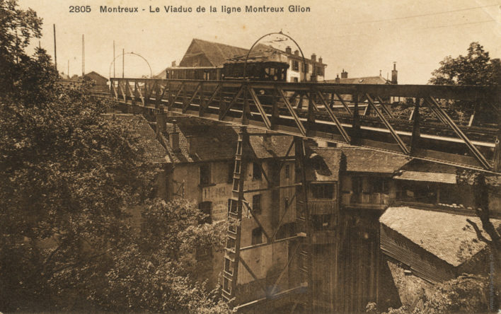 Le viaduc de la ligne Montreux-Glion