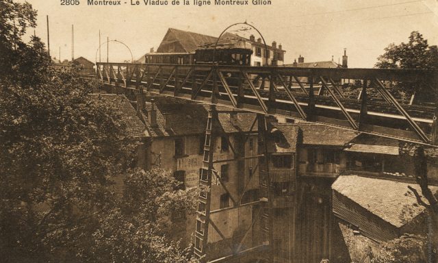 Le viaduc de la ligne Montreux-Glion